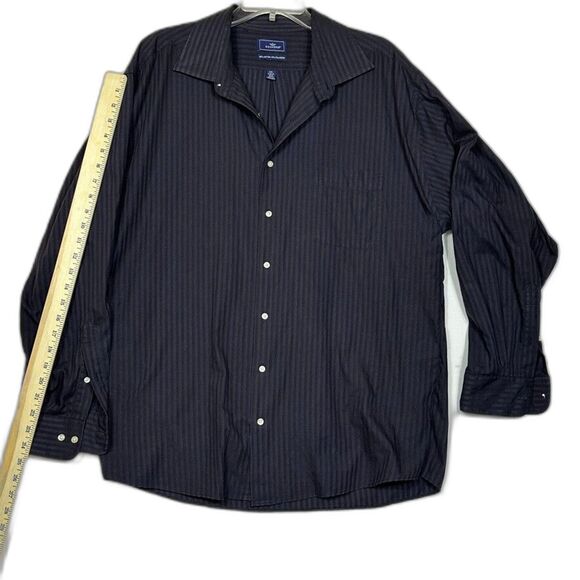 Dockers Mens XXL Black Shirt Size 18/18.5 34/35 Long Sleeve Button Up - Picture 4 of 14